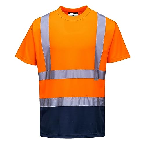 Portwest Mixte T shirt bicolore haute visibilit , Orange/Bleu Royal, L EU