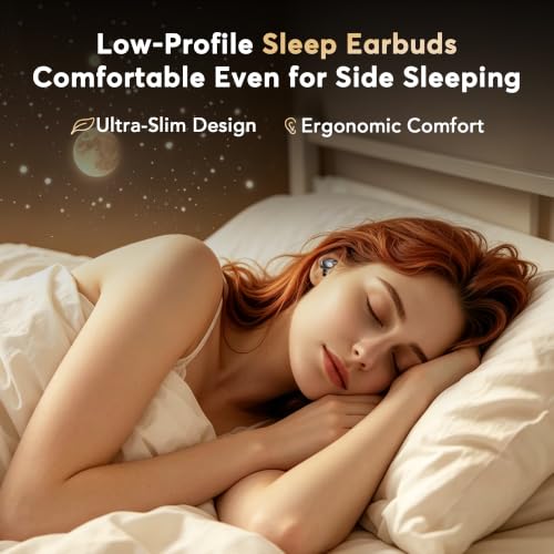 Image of Sleep Earbuds for Side Sleepers, Bluetooth 6.1 Noise-Cancelling Sleepbuds | Sleep Headphones 90H Playtime,Invisible Mini Tiny Low Profile Earbuds for Sleep,Small Ear Canals White Noise Sleeping Earbuds