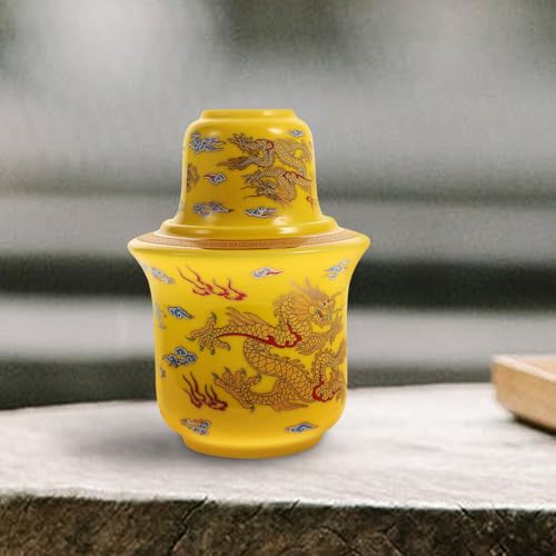 Juego para calentar licor amarillo de cerámica KICHOUSE 7