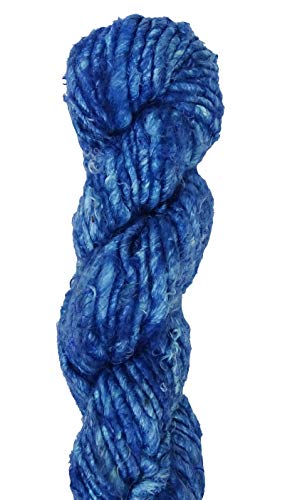 Valuevintage 100G/ 1 Skein Recycled Banana Silk Yarn Hand-Spun Soft Yarns - Royal Blue #TOP1