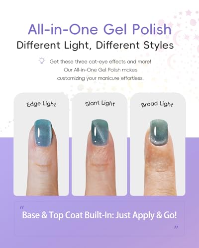 Kit de esmaltes gel ojo de gato 6 colores tonos cálidos miniatura 6