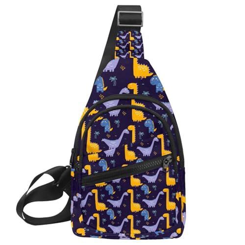 Sac de poitrine pour femme à motif dinosaures 30x18cm multicolore