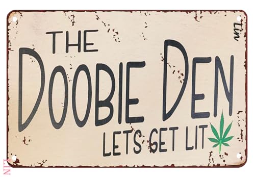 Decorazione da parete a tema marijuana, divertente cartello con marijuana, decorazione per dispensario, regalo di cannabis, regalo di erbaccia, cartello in metallo, vintage, decorazione rustica, in