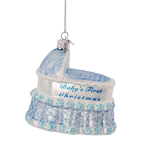 Kurt Adler Nb0017B Noble Gems Glass Baby Boy Ornament, 4 Piece Set #TOP3