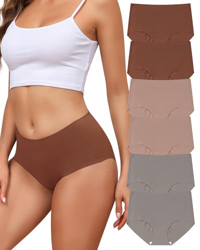Culottes taille haute sans couture LEVAO en lot de 6 pour une douceur premium
