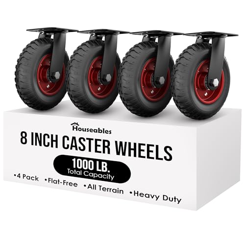 Houseables 8 Inch Caster Wheels