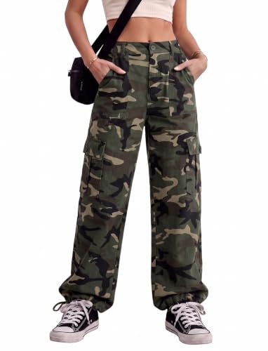 Lepunuo Women Camo Pants Camouflage Cargo Pants Ankle Cuffed...