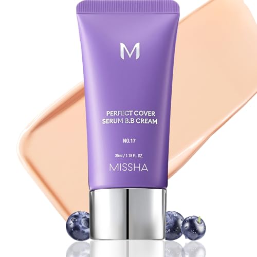 MISSHA M PERFECT COVER SERUM BB CREAM No.17 Fair- Fair with Cool Undertone, BB Cream by Cardi B Pick, Skin Tint, Tinted Moisturizer, Skin Care Foundation Makeup, Korean Makeup,1.18 Fl oz