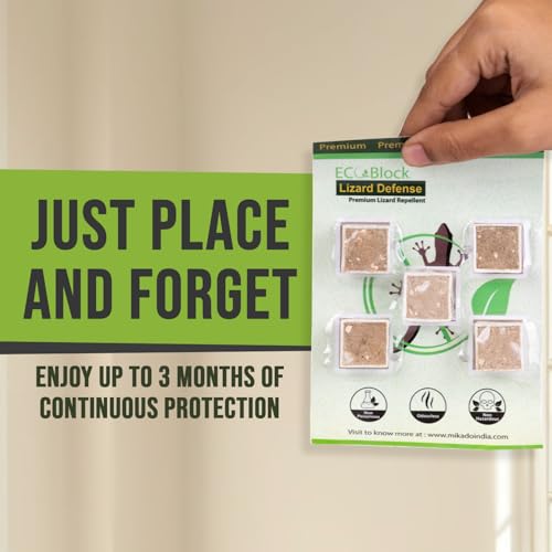 Image of EcoBlock Lizard Defense - Pack of 5 Cubes | Non-Toxic, Odorless & Chemical-Free | 3-Month Protection | Natural Lizard Repellent for Home, Kitchen, Office, Bathroom (pack of 2)