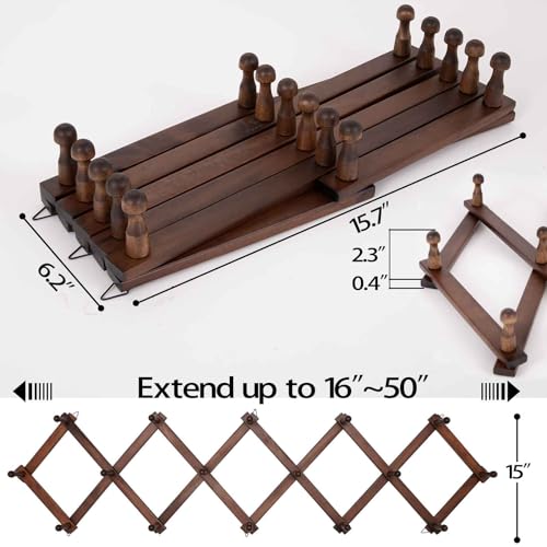Scunda Hat Rack For Wall, Expandable Wall Hat Holder With 16 Hooks thumb #1