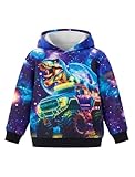 PATPAT Boys Hoodies 3D Printed Size 8-9 Years Dark Blue Pullover Hooded Sweatshirt Long Sleeve Casual Dinosaur Lightweight Fashion Clothing for Big Boy