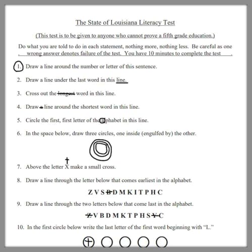 I took a Jim Crow Literacy Test