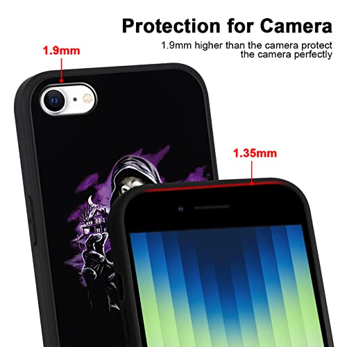 2 × Cool Phone Case For Iphone 8/7/Se 2020 2Nd/Se 2022 3Rd Generation Case Silicone 4.7",Scream Horror Movie Pattern Printed, Skull Design For Women Men Boys Girls,Black Cases Funda Para Iphone8,Ghost #TOP3