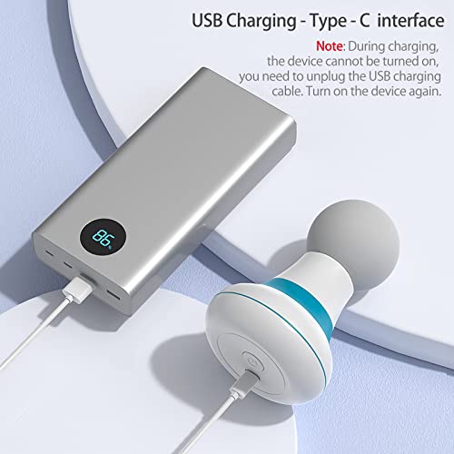 Kelite Powerful 2.0In*4.5In Handheld Massager Wand With 6 Magic Vibration Modes, Personal Mini Electric Massager Men & Women For Neck Shoulder Back Body Massage-White #TOP6