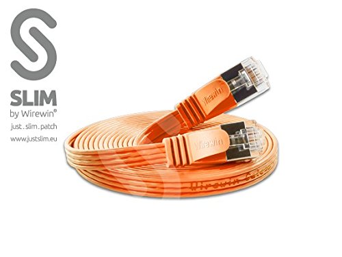Preisvergleich Produktbild WIREWIN Slim CAT6 Patchkabel flach (geschirmt,orange,0.15m)