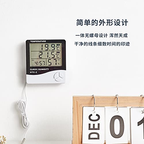 Termômetro Higrômetro com Relógio Medidor de Temperatura de Umidade Digital Temp. Monitor