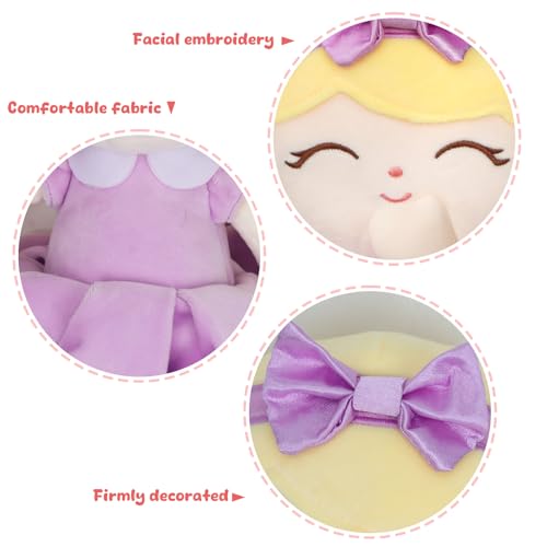 Jumbrace Soft Baby Doll Toys 16inch, Baby Rag Doll for One Year Old Girl Birthday Gift,Princess Style Plush Toys for Toddler Kids Infants (Purple) by Jumbrace - Image 3
