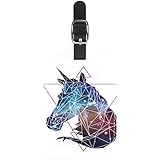 Horóscopo Animal Caballo Etiquetas para Equipaje Niños Etiquetas Grandes De Cuero Etiquetas Iniciales Conjunto De Etiquetas para Maletas 11.4x7.1cm