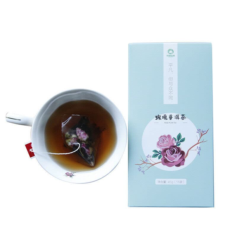 45g De Té Pu'er Aroma a Rosas Tea De Hierbas Original Que Mejora La Belleza Tea Perfumado Que Nutre La Piel Tee De Flores Orgánico Natural Calmante Y Relajante Para Dormir Té Verde De Hierbas Orgánico