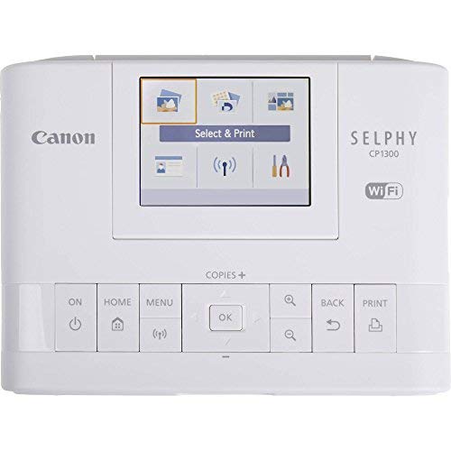 Canon Selphy Cp1300 Compact Photo Printer (White) With Wifi And Accessory Bundle W/Canon Color Ink And Paper Set #TOP4