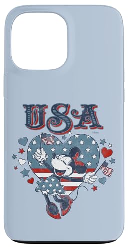 Carcasa para iPhone 13 Pro Max Disney Minnie Mouse with American Flags USA 4th of July