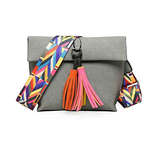 1pc De La Borla De Crossbody Durable De La PU del Bolso De Cuero Colorida Correa Ancha del Estilo De La Honda De La Taleguilla De Los Clásicos Elegancia Duradero Bolso Ocasional del Bolso De Hombro