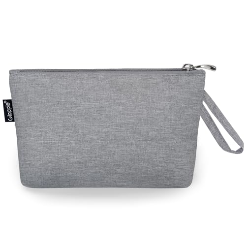 Gloppie Makeup Bag for Purse Travel Cosmetic Bag for Women Small Zipper Makeup Pouch Grey