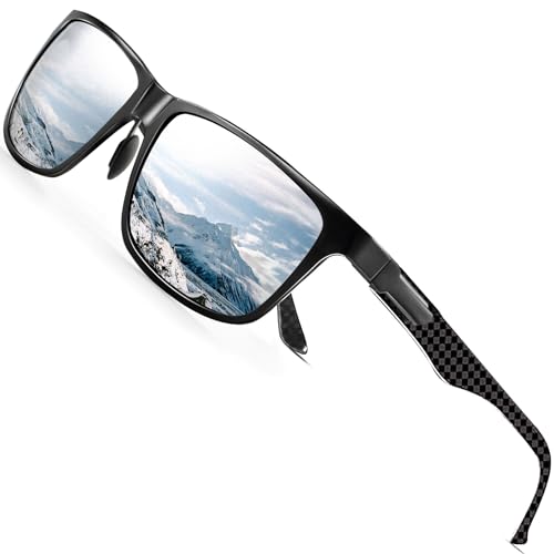 Image of ANYLUV Polarized Sunglasses for Men Rectangular Classic Al-Mg Metal Frame Sun Glasses Mens Sunglasses with UV Protection