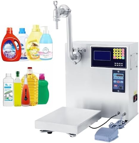 Adjustable Liquid Filling Machine with Pedal & Electronic Scale - Perfect for Bottling Drinks, Essential Oils, Shampoo, Cosmetics, Honey, and Lotions - 220V