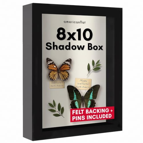 Americanflat 8x10 Shadow Box Frame - Engineered Wood - Black