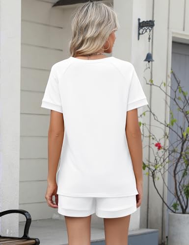 Image of LOMON Womens Two Piece Sets Summer Lounge Sets Sweatsuit Shorts Set Casual Matching Sets