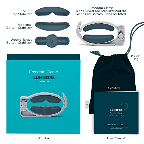 Freedom Clamp By Lunderg - With Innovative Pro-Hinge For Top-Down Pressure & 5 Different Fittings - Totally Customizable Penile Clamp For Incontinence - Mens Incontinence Products #TOP6