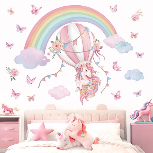 Vinilos decorativos unicornio arcoiris grande joya 2 hojas miniatura 1