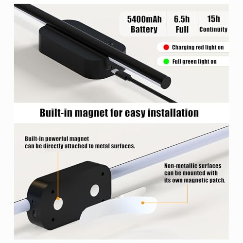 Aplique de pared LED de 100cm recargable con sensor de movimiento para el salon blanco 3