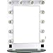 Hiker 12 Dimmer Light Piece Body and Glass Base Hollywood Vanity Makeup Wall Mount Mirror Table Top, White