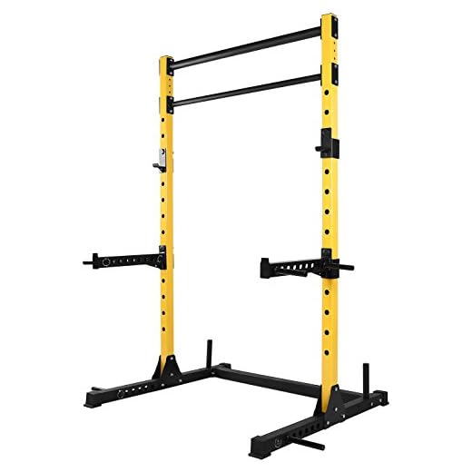 HulkFit Pro Series Gen 2 Squat Stand 2 Pullup Bars - Yellow