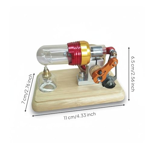 FashionCha Physics Experiment Engine Thermodynamic Engine Model Hot Mechanism Teaching Aid Construction with Bamboo Suitable for Teacher demonstrations lab Courses Home Study Desk - Image 3