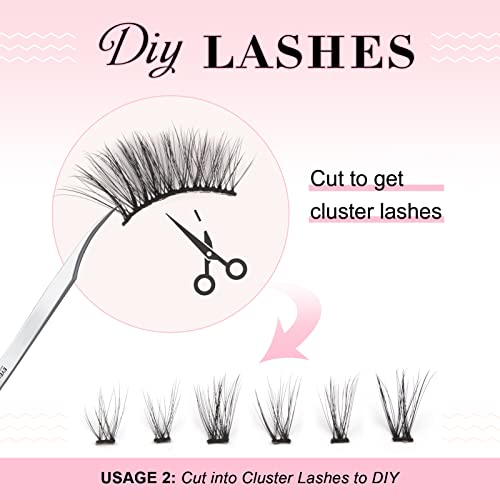 Glowingwin Half Wispy Cat Eye False Eyelashes - Natural Look 10 works Soft 3/4 Corner Lashes - Handmade Strip Reusable Fluffy Faux Mink - Image 4