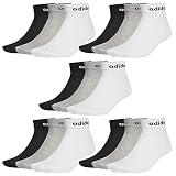 adidas 15 Paar NC Ankle Performance Sneaker / Quarter Socken Unisex Kurzsocke , Farbe:schwarz - weiß - grau, Socken & Strümpfe:46-48