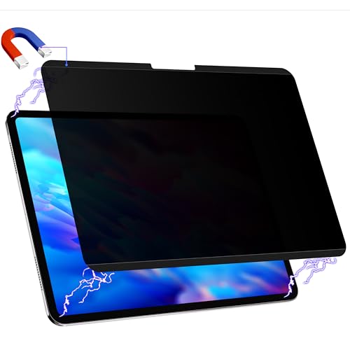 Image of Peslv Magnetic Privacy Screen Protector for iPad Pro 11 Inch 5th (2024, M4), Removable Anti Blue Light Glare Spy Private Filter, High Sensitive Bubble-Free Easy Install Black Security Screen
