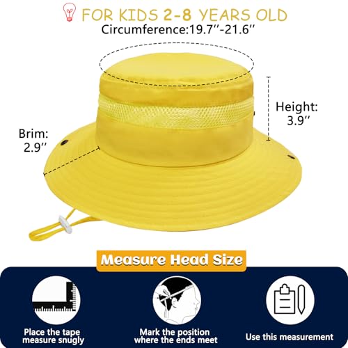 Image of Outdoor Kids Sun Hat for Boys Girls Wide Brim Mesh Bucket Hat UPF 50+ Sun Protection Breathable Summer Fishing Safari Hat