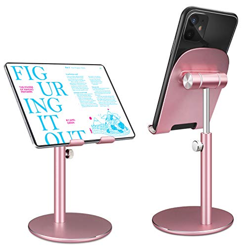 Swhatty Cell Phone Stand Universal Tablet Dock, Angle Height Adjustable Sturdy All Aluminum