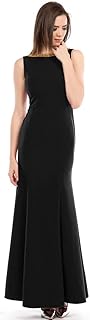 فستان طويل مفتوح من الخلف للنساء جولد ريستورنت - اسود