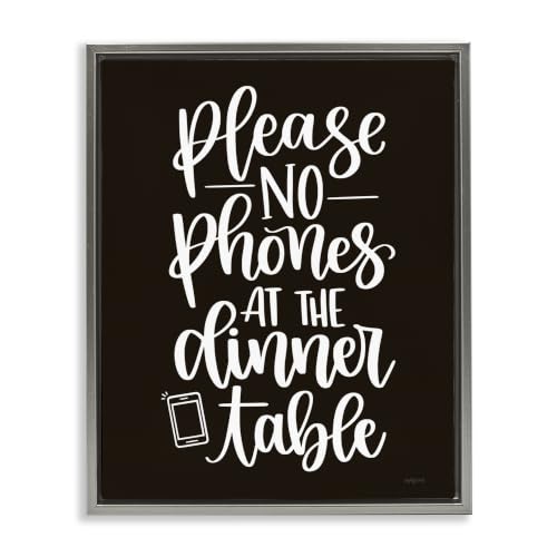 No Phones Dinner Table Rule, 16 x 20 Inch Canvas in Floater Frame