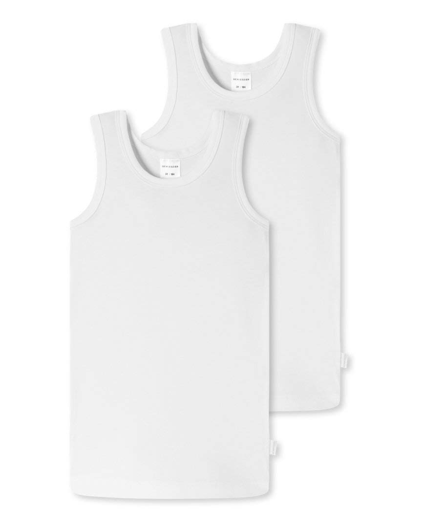 Schiesser 173444 Lot de 8 maillots de corps 95/5, Weiß, 116 cm