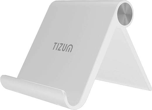 Tizum Foldable Tablet/Mobile Phone Stand Holder, Adjustable Angle, Anti-Slip Pads, Cradle, Dock Compatible for iPad, Tablets, Smartphones, Kindle…
