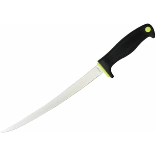 Kershaw 9" Clearwater Fish Fillet Knife, Black, 9 Inch Fixed Stainless Steel Blade, Trailing Point Blade Tip, Includes ABS Sheath, Fishing Fillet Knife for Large Salt and Fresh Water Fish