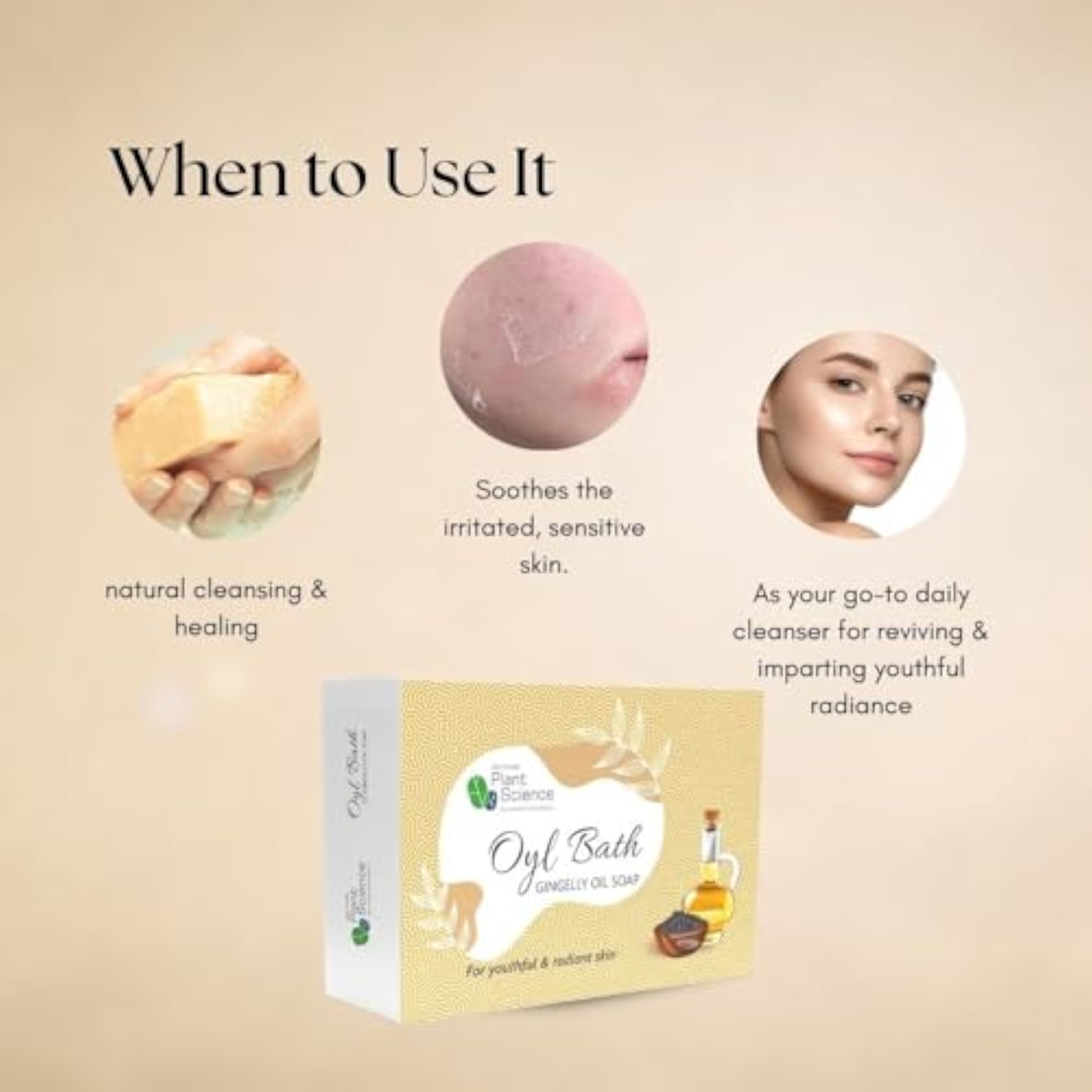 Gingelly Oil Soap for Youthful Skin, 75g
