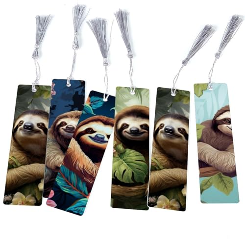 Marque-pages paresseux lot de 6 pour vos moments de lecture cocooning