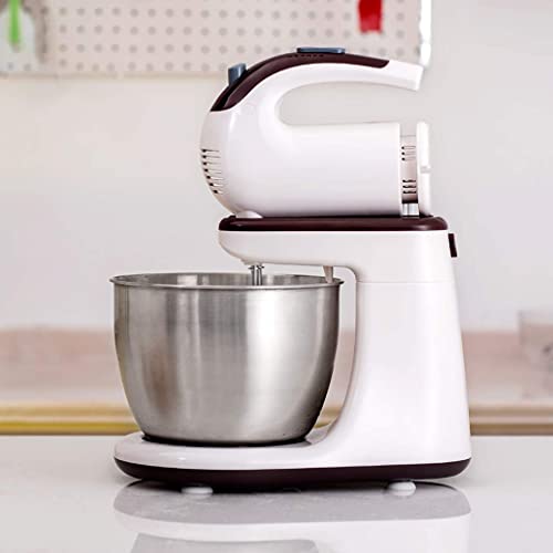 MOSHUO Elektrischer Handmixer 5-Gang-Standmixer mit Edelstahlschüssel Teigmixer mit robusten Rührbesen und Knethaken, 3L… – Bild 3